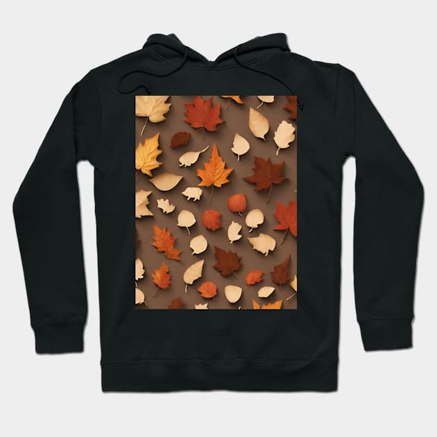 Autumn Leaves Scattered Hoodie by Abeer Ahmad